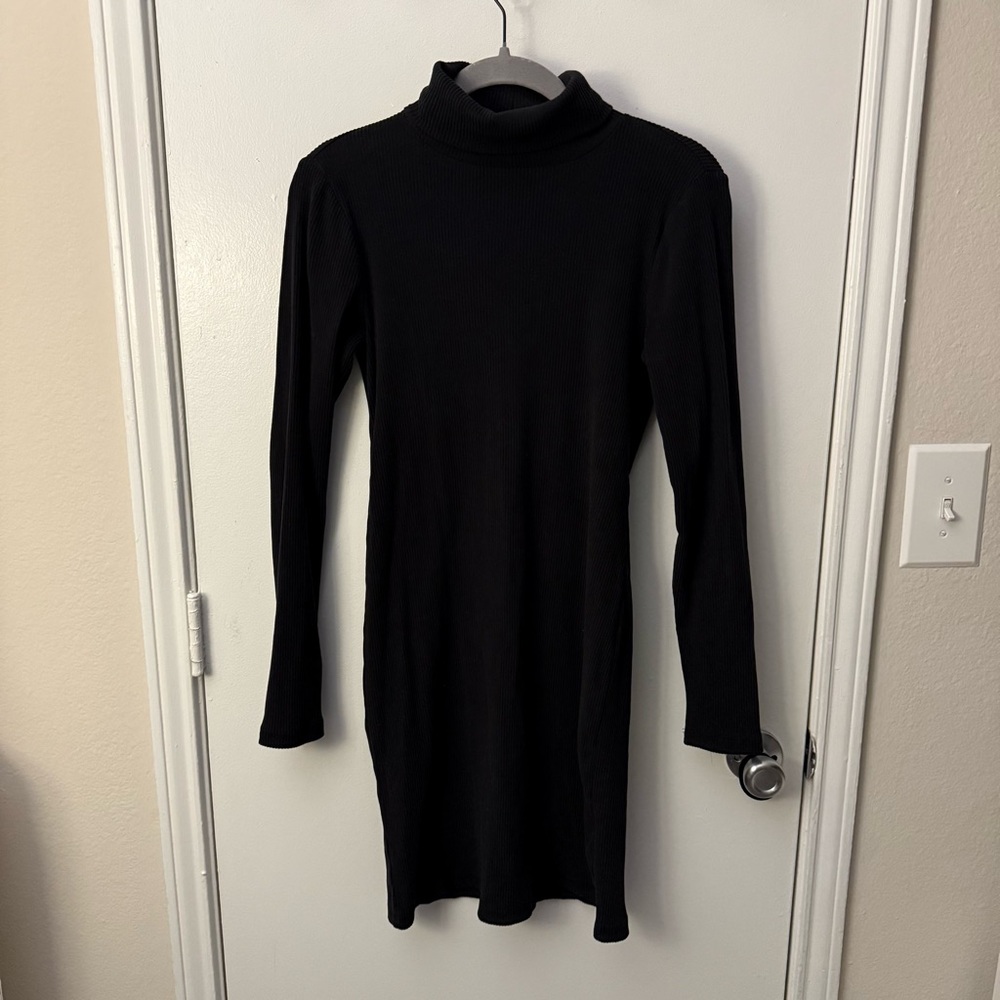 Old Navy Black Ribbed Sweater Dress